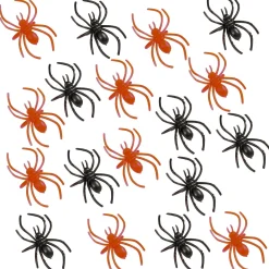 Adjustable Black & Orange Plastic Spider Rings, 30ct