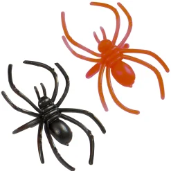 Adjustable Black & Orange Plastic Spider Rings, 30ct