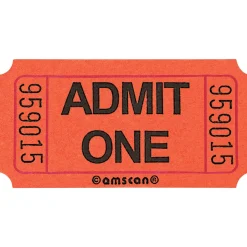 Admit One Single Roll Tickets, 1000ct, Assorted Colors