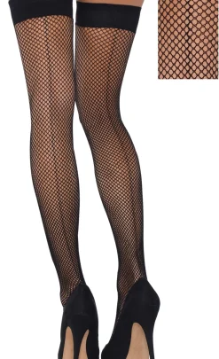 Adult Back Seam Fishnet Thigh-High Stockings