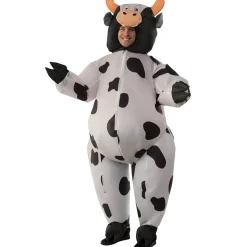 Adult Black and White Inflatable Cow Costume