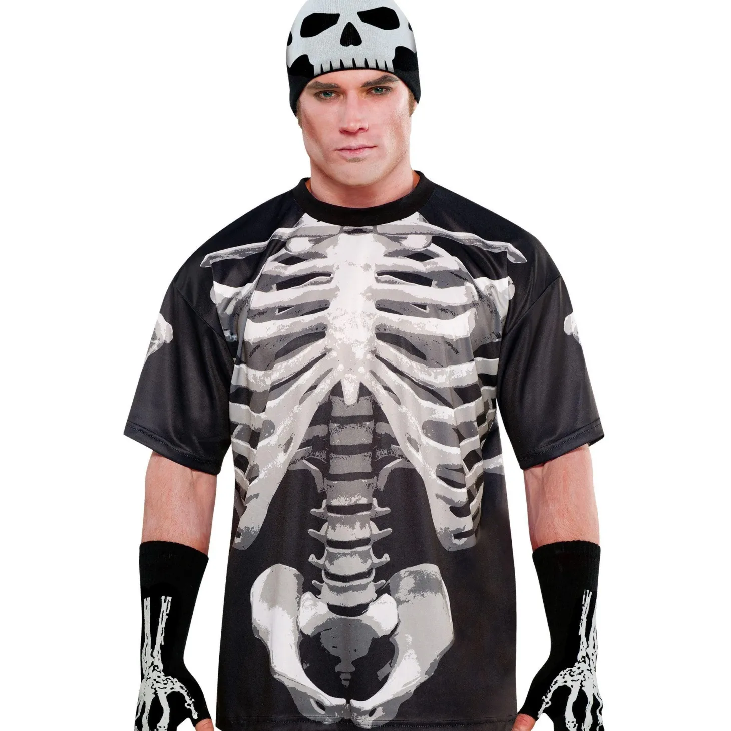 Adult Black & Bone T-Shirt - Skeleton