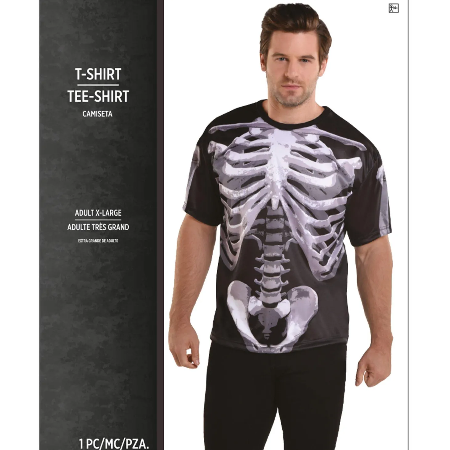 Adult Black & Bone T-Shirt - Skeleton