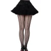 Adult Black Fishnet Stockings with Crystal Back Seam
