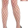 Adult Black Wide Fishnet Pantyhose Plus Size