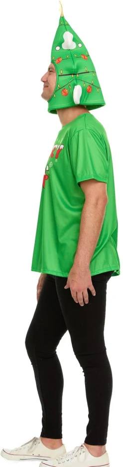 Adult Christmas Tree T-shirt & Mask Costume Accessory Kit