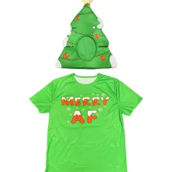 Adult Christmas Tree T-shirt & Mask Costume Accessory Kit