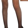 Adult Classic Black Fishnet Thigh-High Stockings