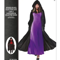 Adult Crushed Velvet Hooded Cloak Deluxe