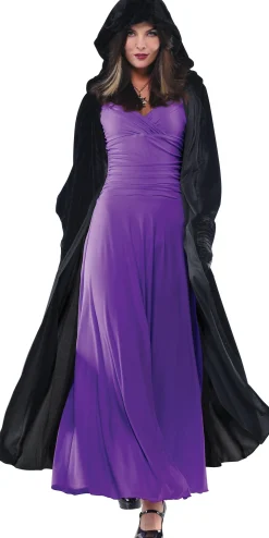 Adult Crushed Velvet Hooded Cloak Deluxe