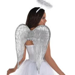 Adult Glitter White Angel Costume Accessory Kit