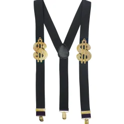 Adult Gold Dollar Sign Suspenders