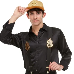 Adult Gold Dollar Sign Suspenders