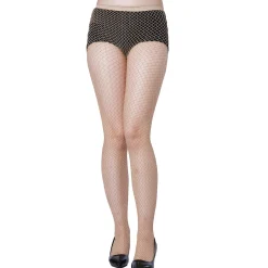 Adult Gold Shimmer Fishnet Pantyhose