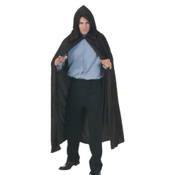 Adult Hooded Black Velvet Cape