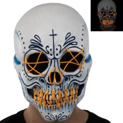 Adult Light-Up El Catrin Skull Latex Mask