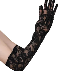 Adult Long Black Lace Gloves