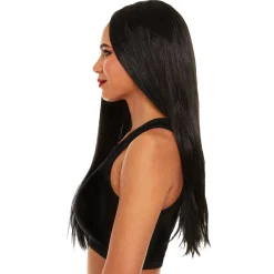 Adult Long Straight Black Wig