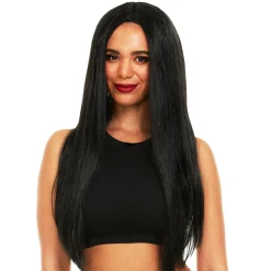 Adult Long Straight Black Wig