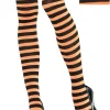 Adult Orange & Black Striped Tights