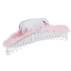 Adult Pink Flame Fabric Cowboy Hat