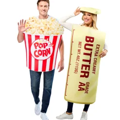 Adult Popcorn and Butter Couples Costume Set