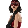 Adult Red & Black Ombre Feather Masquerade Mask