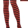 Adult Red & Black Striped Tights