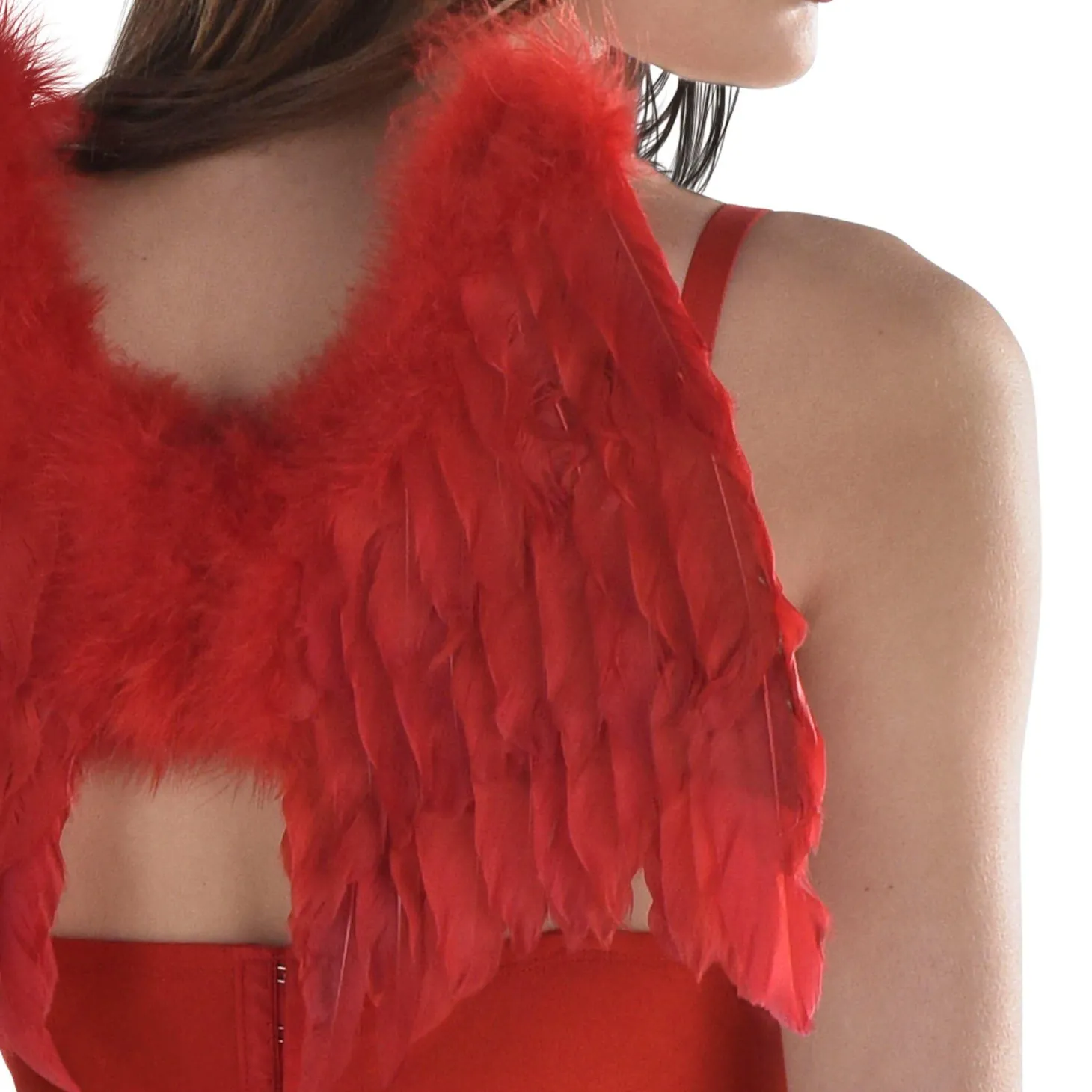 Adult Red Feather Devil Wings