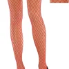 Adult Red Wide Fishnet Pantyhose