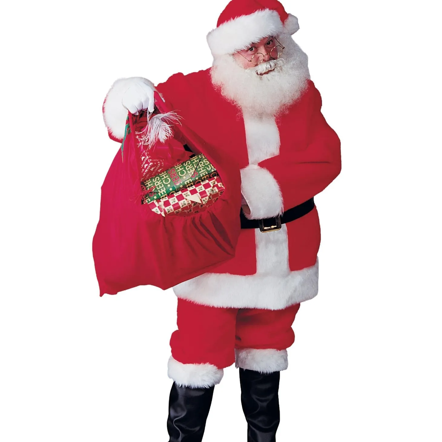 Adult Regal Plush Santa Suit with Wig & Beard Costume