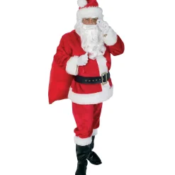 Adult Regal Plush Santa Suit with Wig & Beard Costume