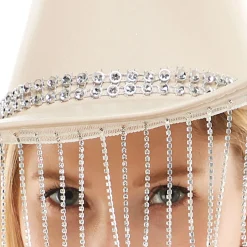 Adult Rhinestone Fringe Tan Cowboy Hat