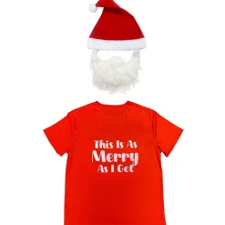 Adult Santa Claus T-shirt & Mask Costume Accessory Kit