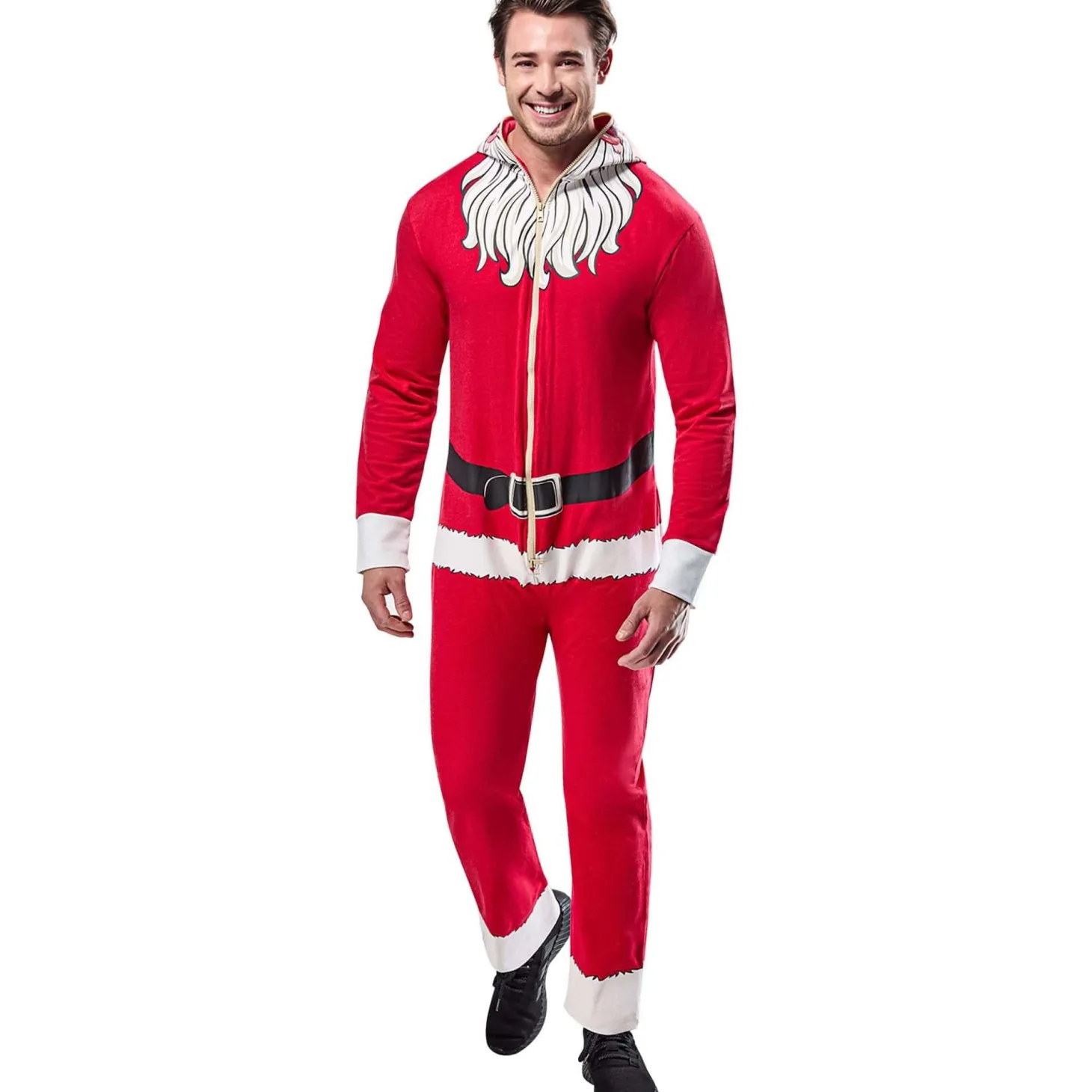 Adult Santa Claus Zipsters Hooded Costume