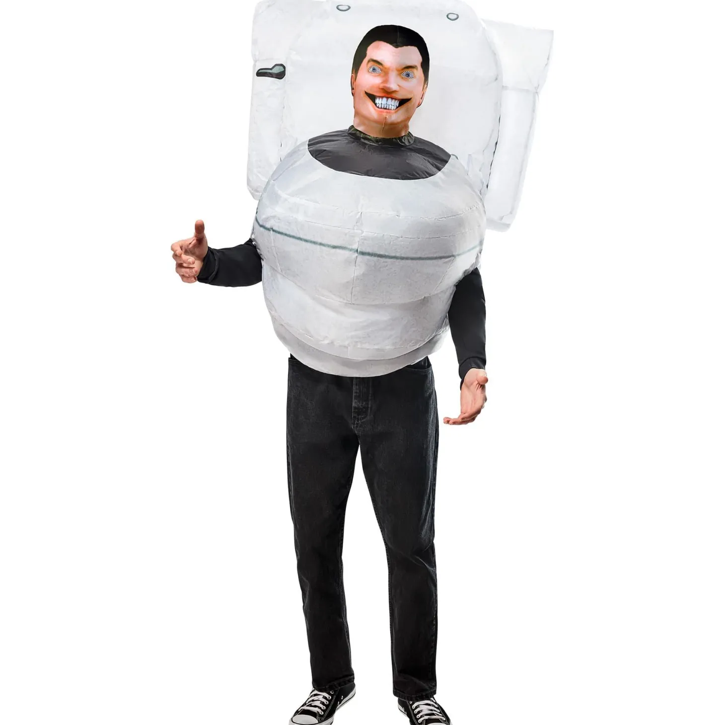 Adult Skibidi Toilet Inflatable Costume with Mask