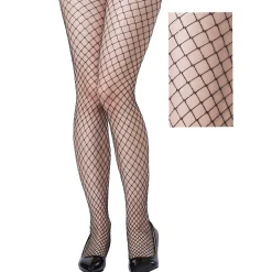 Adult Sparkling Black Diamond Fishnet Pantyhose