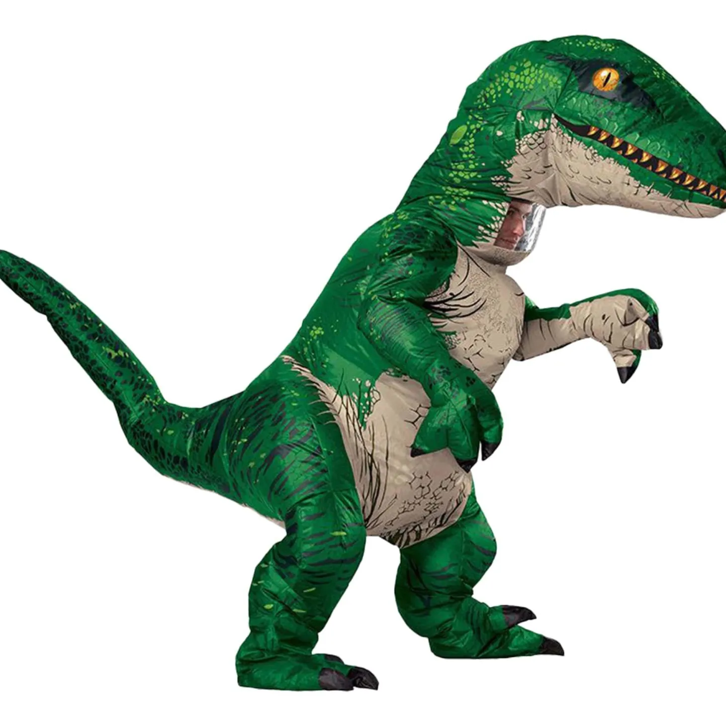 Adult Velociraptor Inflatable Dinosaur Costume with Sound