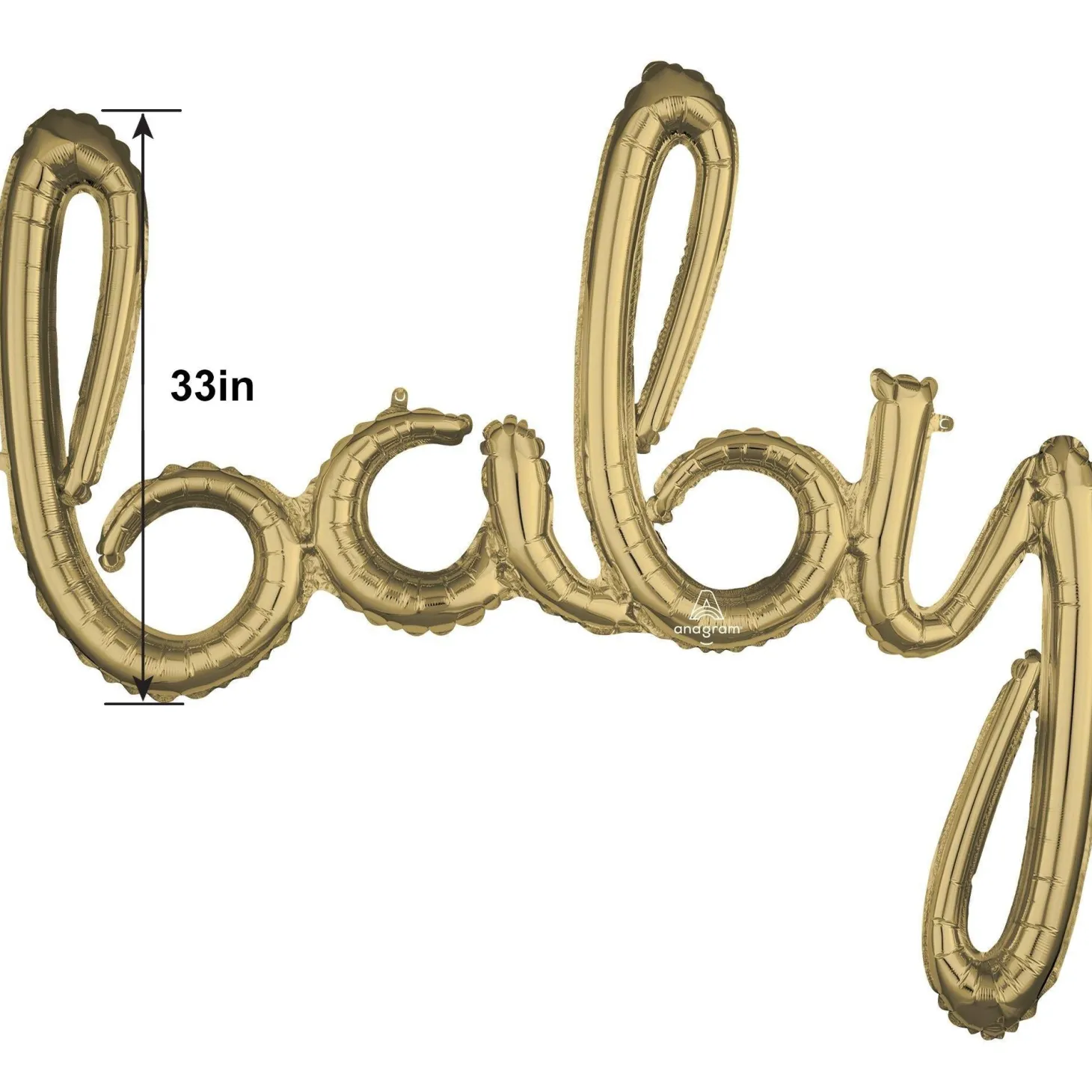 Air-Filled Baby Cursive Letter Balloon Banner, Assorted Colors