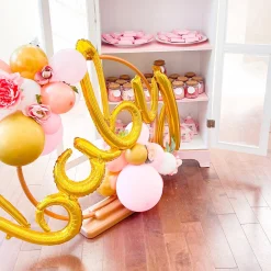 Air-Filled Baby Cursive Letter Balloon Banner, Assorted Colors