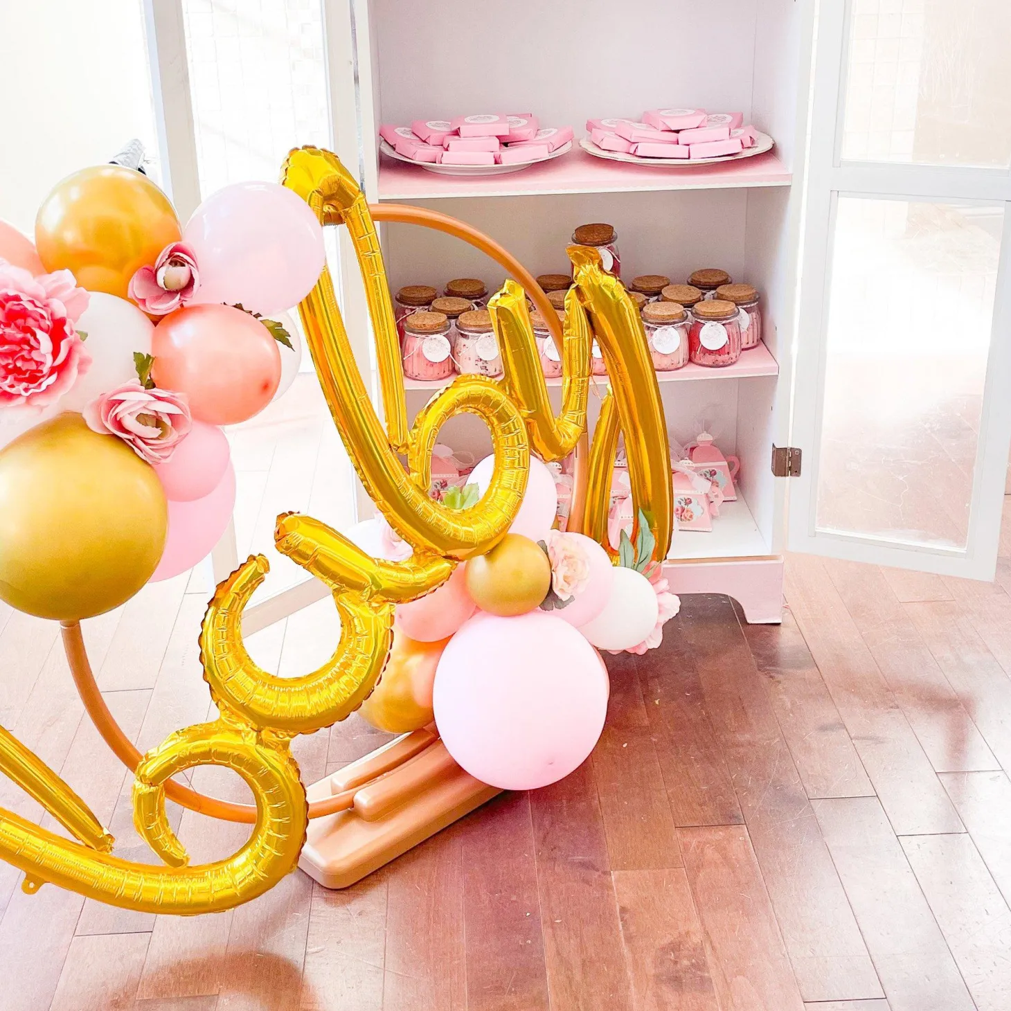 Air-Filled Baby Cursive Letter Balloon Banner, Assorted Colors