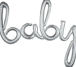Air-Filled Baby Cursive Letter Balloon Banner, Assorted Colors