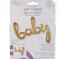 Air-Filled Baby Cursive Letter Balloon Banner, Assorted Colors