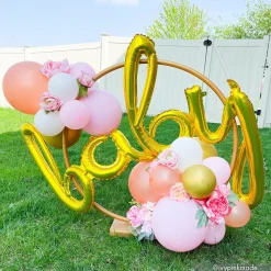 Air-Filled Baby Cursive Letter Balloon Banner, Assorted Colors
