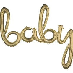 Air-Filled Baby Cursive Letter Balloon Banner, Assorted Colors