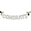 Air-Filled Congrats Gold Confetti Balloon Phrase Banner