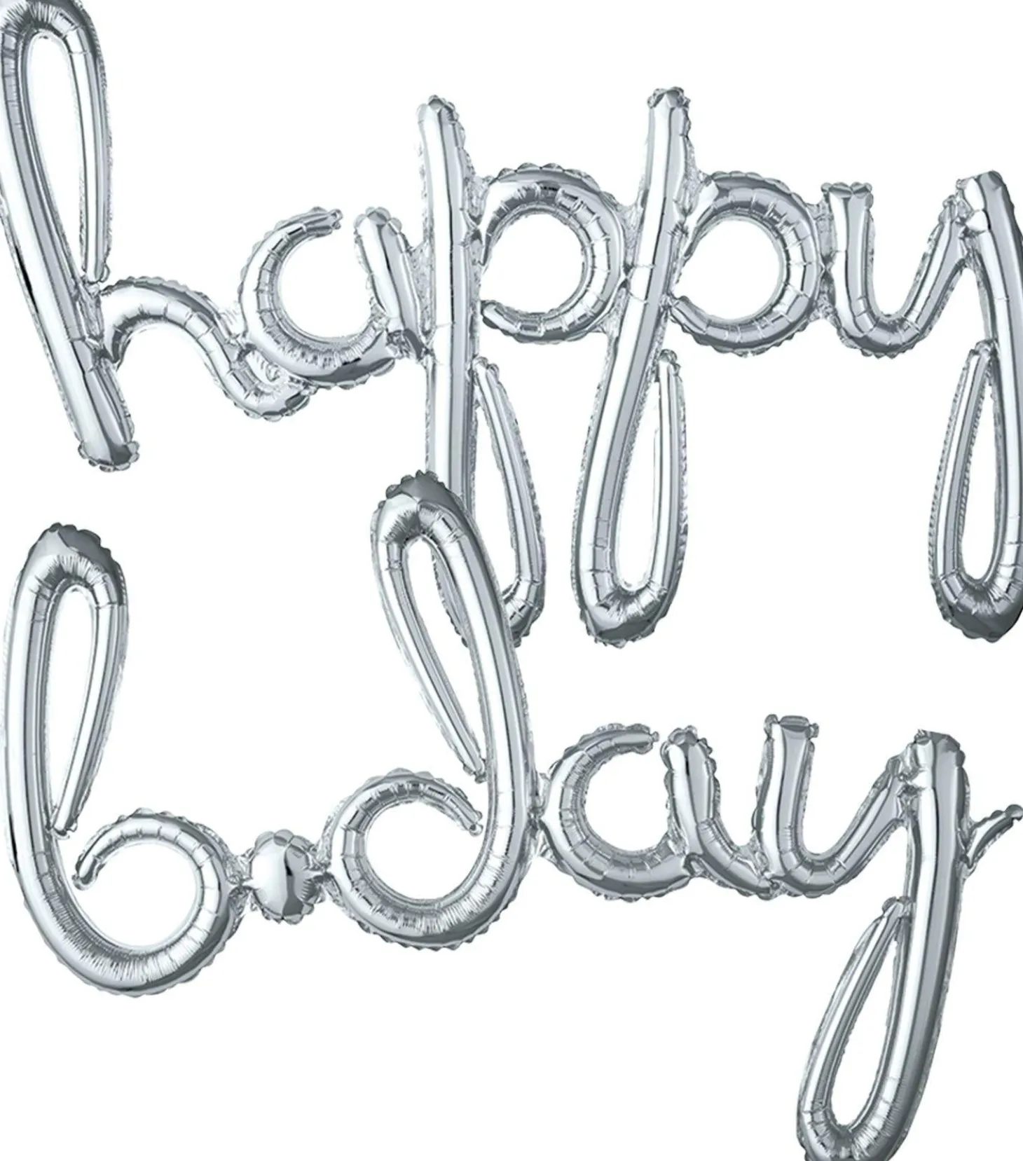 Air-Filled Happy B-Day Cursive Letter Balloon Banners, 2pc, Assorted Colors