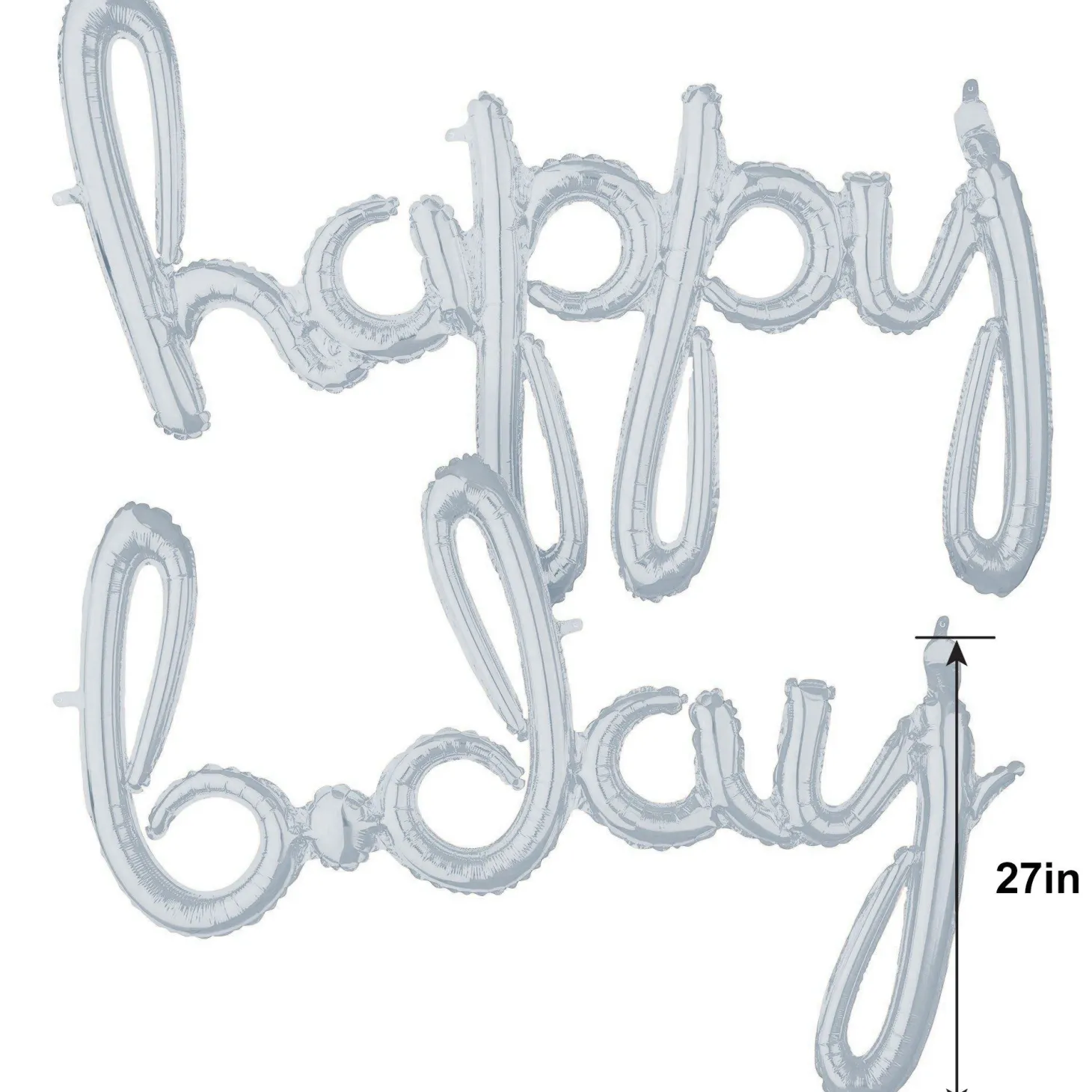 Air-Filled Happy B-Day Cursive Letter Balloon Banners, 2pc, Assorted Colors