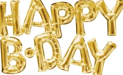 Air-Filled Happy B-Day Letter Balloon Banners, 2pc, Assorted Colors