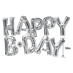Air-Filled Happy B-Day Letter Balloon Banners, 2pc, Assorted Colors